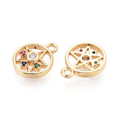 Brass Micro Pave Cubic Zirconia Charms KK-N263-133G-1