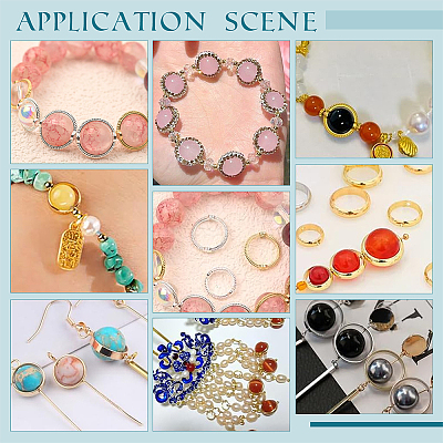 80Pcs 4 Colors Brass Bead Frames FIND-PH0021-29-1
