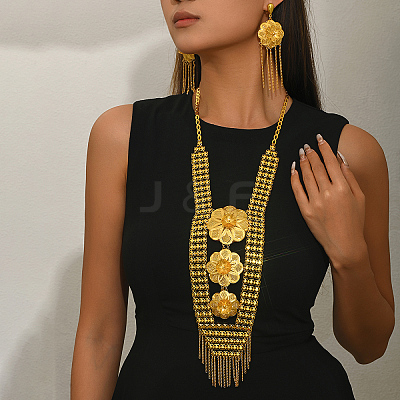 Iron Floral Tassel Earrings & Necklaces Set for Women PK6687-1