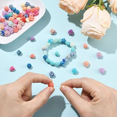 50Pcs 7 Styles Synthetic Coral Beads CORA-FS0001-03-1