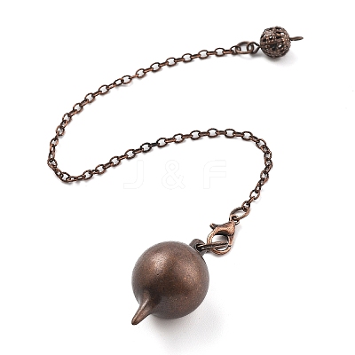 Brass Dowsing Pendulum Big Pointed Round Pendants KK-H491-03-1