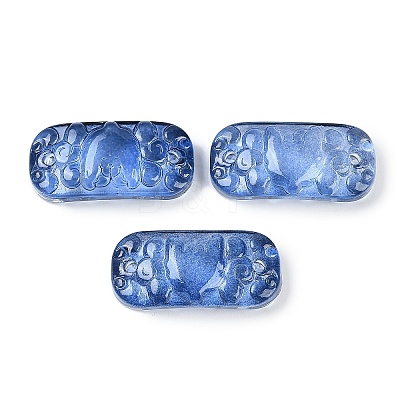Spray Painted Transparent Glass Connector Charms X1-GLAA-H035-06D-1