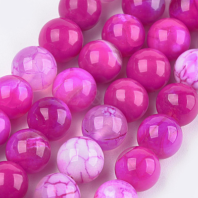 Dyed Natural Agate Beads Strands G-T109-6mm-05-1