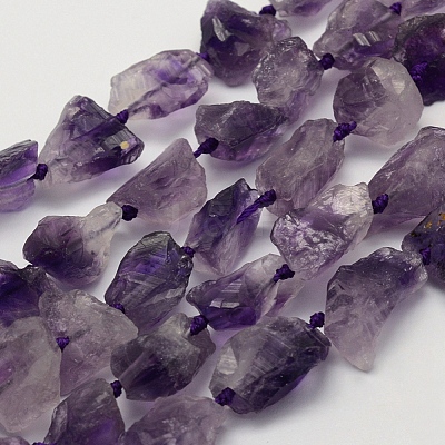 Rough Raw Natural Amethyst Beads Strands G-K202-23-1