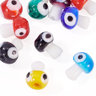 10Pcs Handmade Evil Eye Lampwork Beads LAMP-TA0001-95B-1