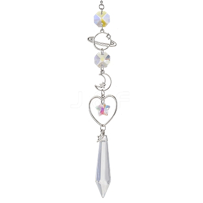 Alloy Planet Moon Hanging Ornaments HJEW-JM02622-1