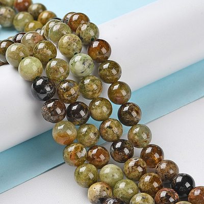 Natural Green Garnet Beads Strands G-Z034-B14-02-1
