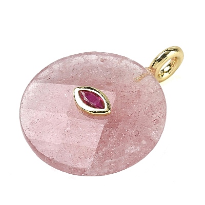 Natural Rose Quartz Faceted Pendants G-A287-02G-12-1