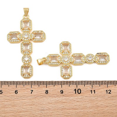 Brass Micro Pave Cubic Zirconia Pendants CU-CBADC6C-13G-02-1