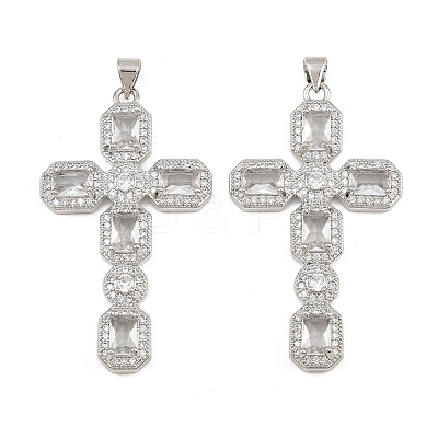 Brass Micro Pave Cubic Zirconia Pendants CU-CBADC6C-13P-02-1
