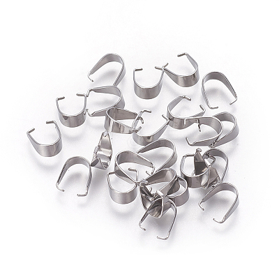 Tarnish Resistant 304 Stainless Steel Snap on Bails STAS-I101-41B-P-01-1