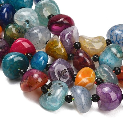 Natural Dragon Veins Agate Beads Strands GG-L001-I01-01G-1