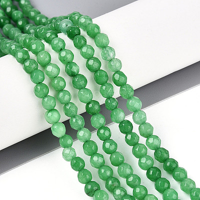 Dyed Natural White Jade Beads Strands X-G-T139-4mm-60-17-1
