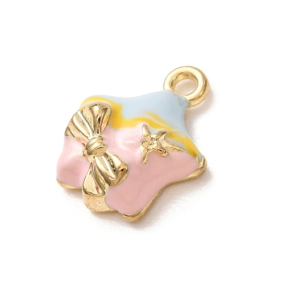 Brass Enamel Pendants KK-CBA260B-13G-1