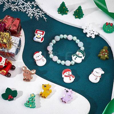 14Pcs 14 Style Food Grade Eco-Friendly Silicone Beads SIL-SC0001-20-1