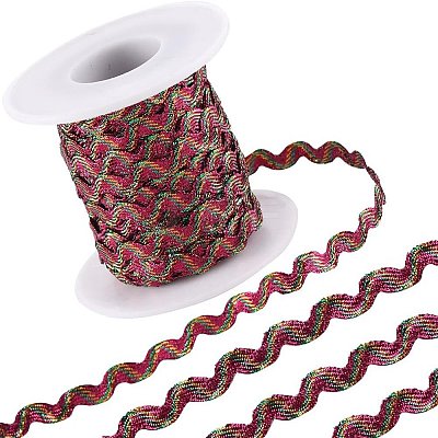 1Pc Sparkle Wavy Polyester Ribbons OCOR-GF0003-01B-1