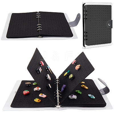 Felt Cloth Brooch Storage Loose-leaf Binder Notebook Albums with PVC Plastic Cover AJEW-WH20011-05B-1