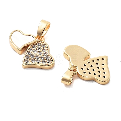 Brass Micro Pave Cubic Zirconia Pendants KK-L222-018G-1