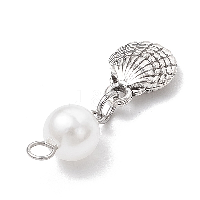 Ocean Themes Alloy & ABS Plastic Imitation Pearl Pendants PALLOY-JF03879-1