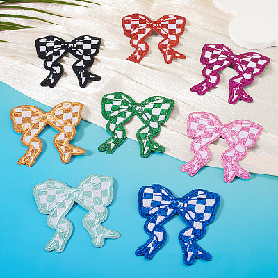 8Pcs 8 Colors Polyester Clothing Patches DIY-TA0015-31-1