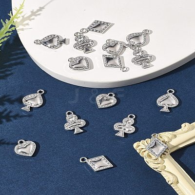 16Pcs 4 Styles Playing Card Theme Charm FIND-FS0003-82-1