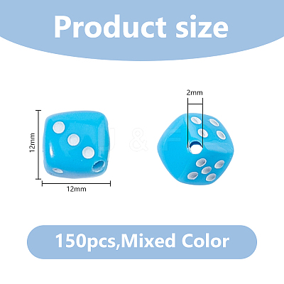150Pcs Opaque Acrylic Beads OACR-DC0001-55-1