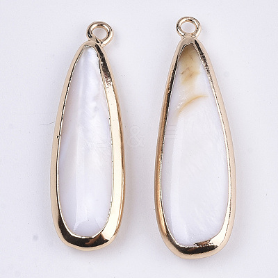 Natural Freshwater Shell Pendants X-SSHEL-R045-14-1