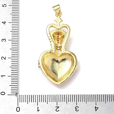 Brass Cubic Zirconia & Enamel Pendants KK-L253-24G-01-1