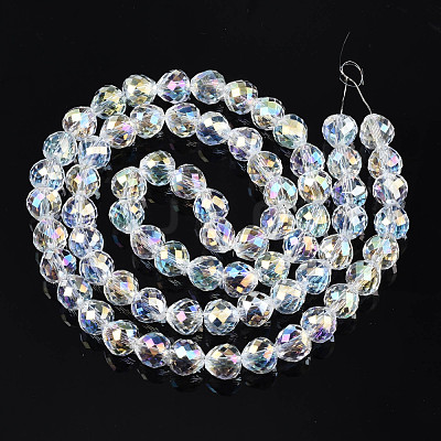 Transparent Glass Beads Strands EGLA-T008-14B-02-1