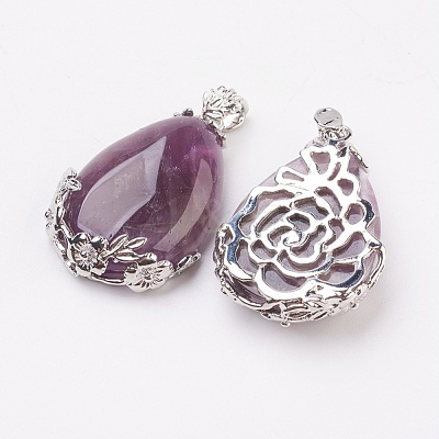 Natural Amethyst Pendants G-Q689-1