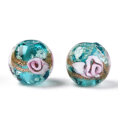 Luminous Handmade Gold Sand Lampwork Beads LAMP-T021-03R-1