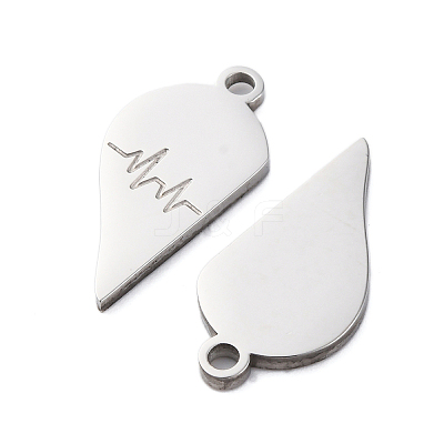 304 Stainless Steel Split Pendants STAS-H235-03D-P-1