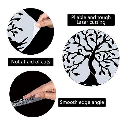 2Pcs 2 Styles Plastic Drawing Painting Stencils Templates DIY-GF0006-01A-1