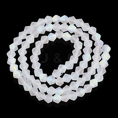 Imitate Austrian Crystal Bicone Frosted Glass Beads Strands GLAA-F029-TM2mm-A13-1