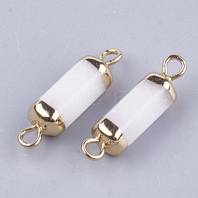 Electroplate Natural White Jade Links connectors G-S344-01K-1