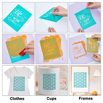 2Pcs Self-Adhesive Silk Screen Printing Stencil DIY-GF0004-15-1