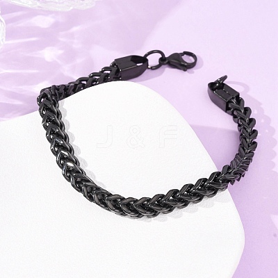 304 Stainless Steel Cuban Link
Chain Bracelets for Women Men BJEW-F527-07EB-1