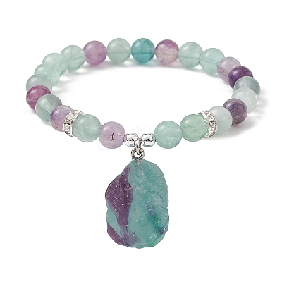 Natural Mixed Gemstone & Synthetic Hematite Beaded Stretch Bracelet BJEW-JB09760-1
