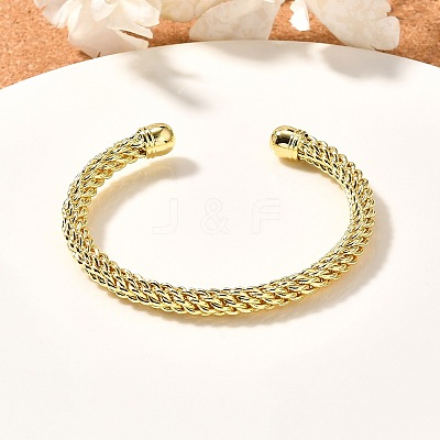 Classic Rack Plating Brass Cuff Bangle LS-BJEW-E071-23G-1
