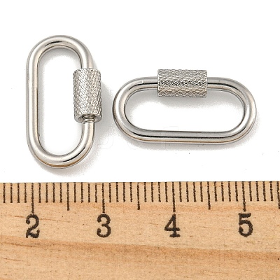 Non-Tarnish 304 Stainless Steel Screw Carabiner Lock Charms STAS-C092-04D-P-1