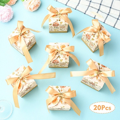 20Pcs Floral Printed Cardboard Gift Boxes CON-YW0001-93C-1