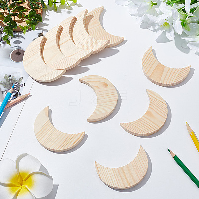 Unfinished Wooden Crescent Moon Shape WOOD-WH0124-09-1