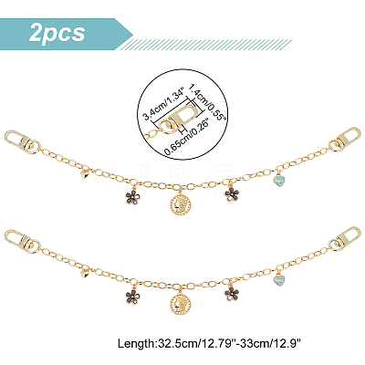2Pcs Brass Cable Chains Purse Strap Extenders FIND-WR0006-26-1