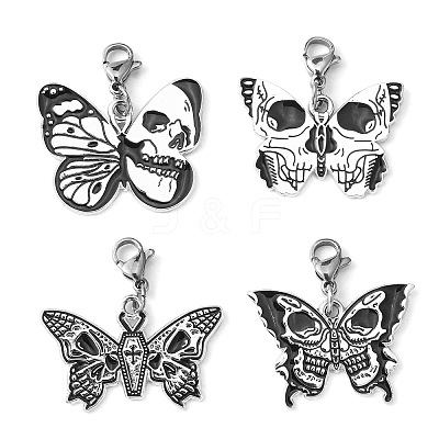 Alloy Enamel Pendant Decorations HJEW-JM01148-1