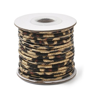 Leopard Printed Round Imitation Leather Cords LC-S020-01C-1