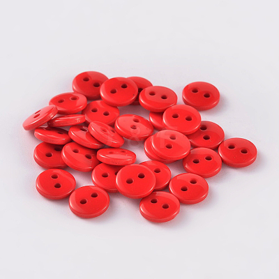 2-Hole Flat Round Resin Sewing Buttons for Costume Design BUTT-E119-18L-10-1
