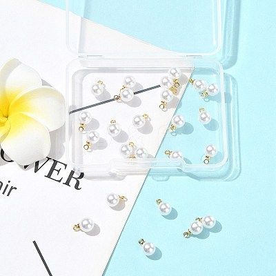 24Pcs ABS Plastic Imitation Pearl Charms KK-FS0001-78-1