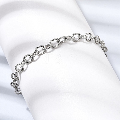 201 Stainless Steel Cable Chain Bracelets STAS-T077-15P-1