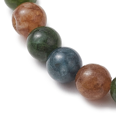 Natural Green Jade Imitation Tourmaline Beaded Stretch Bracelets for Women Men BJEW-JB13467-1