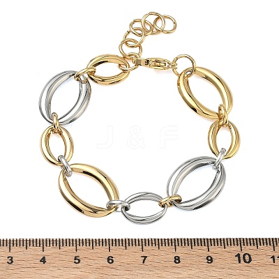 304 Stainless Steel Oval Link Chain Bracelets for Women BJEW-D456-05GP-02-1